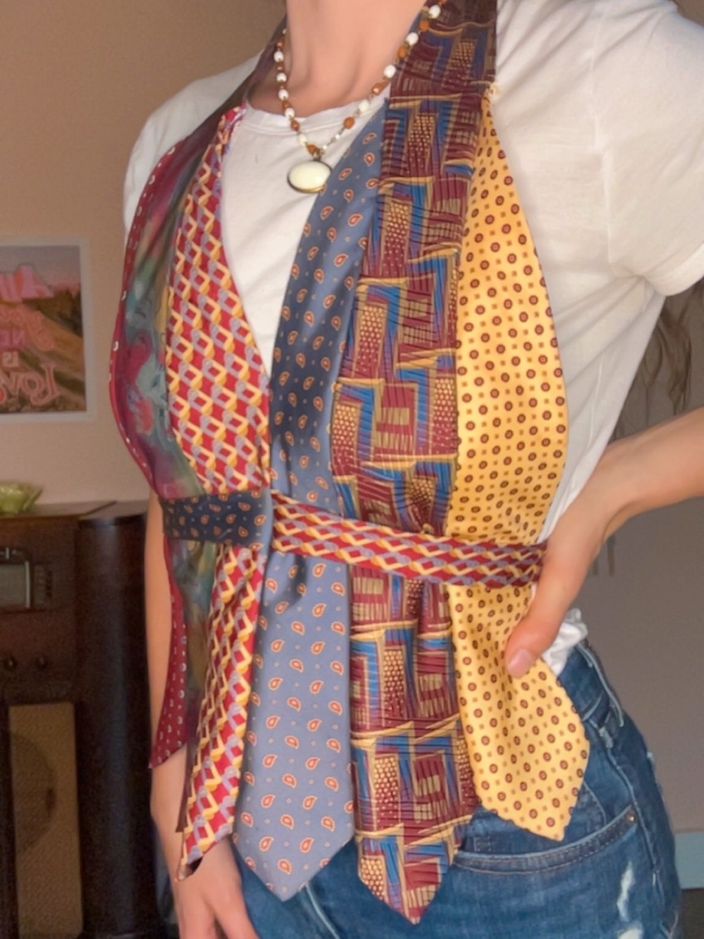 Upcycled Tie Top - Picture 2 of 4